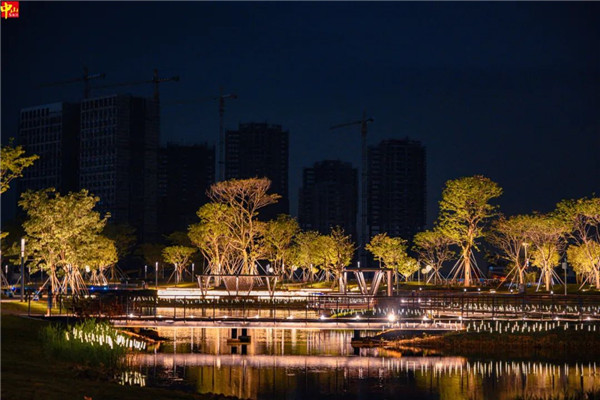 Parc Cuihu, nouveau district de Cuiheng, projet d'éclairage et d'éclairage Zhongshan-WANJIN (9)