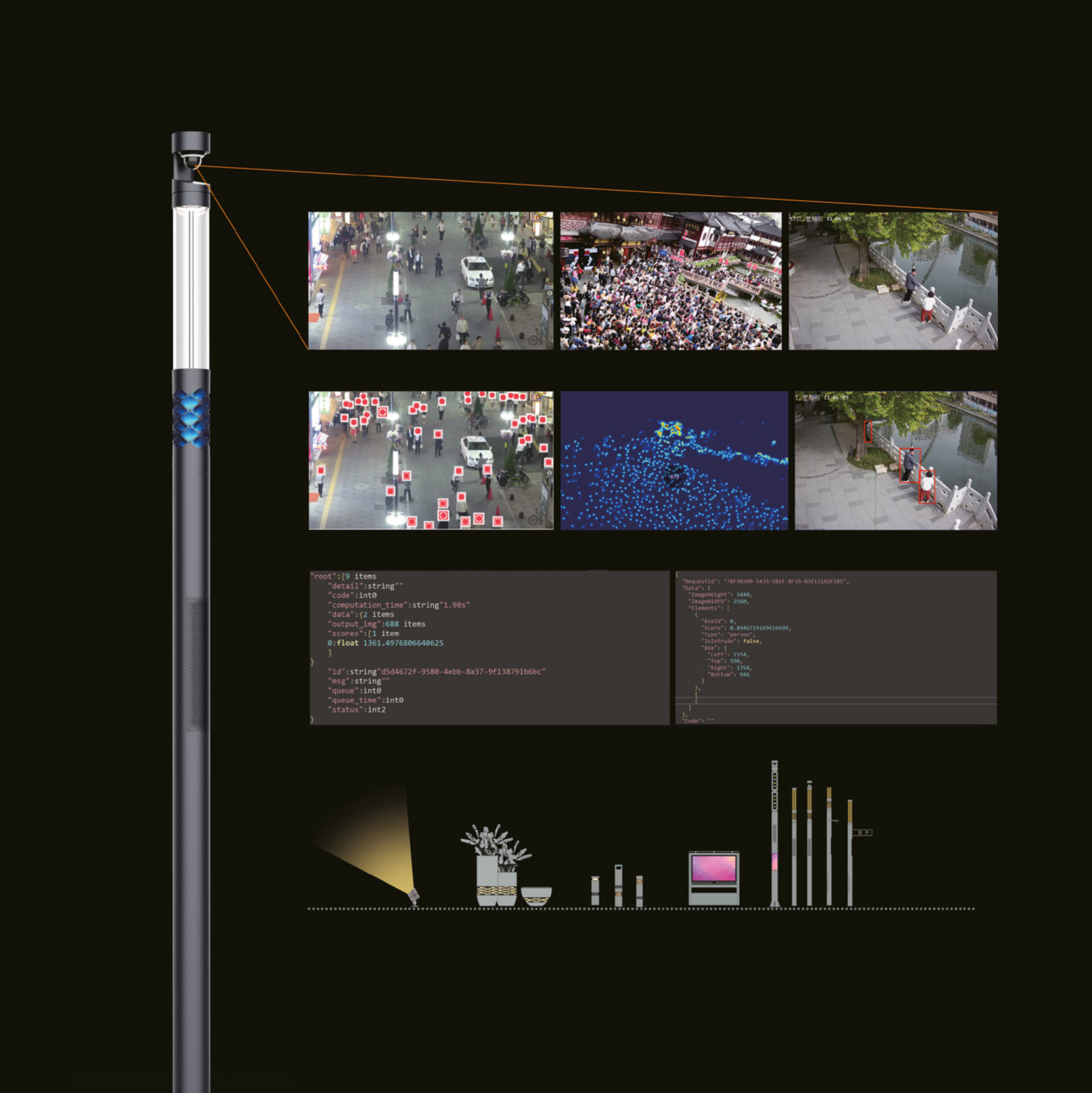 WJSL-LGD165A LANG CHAO SERIES SMART GARDEN LAMP BOLLARD LAMP (2)