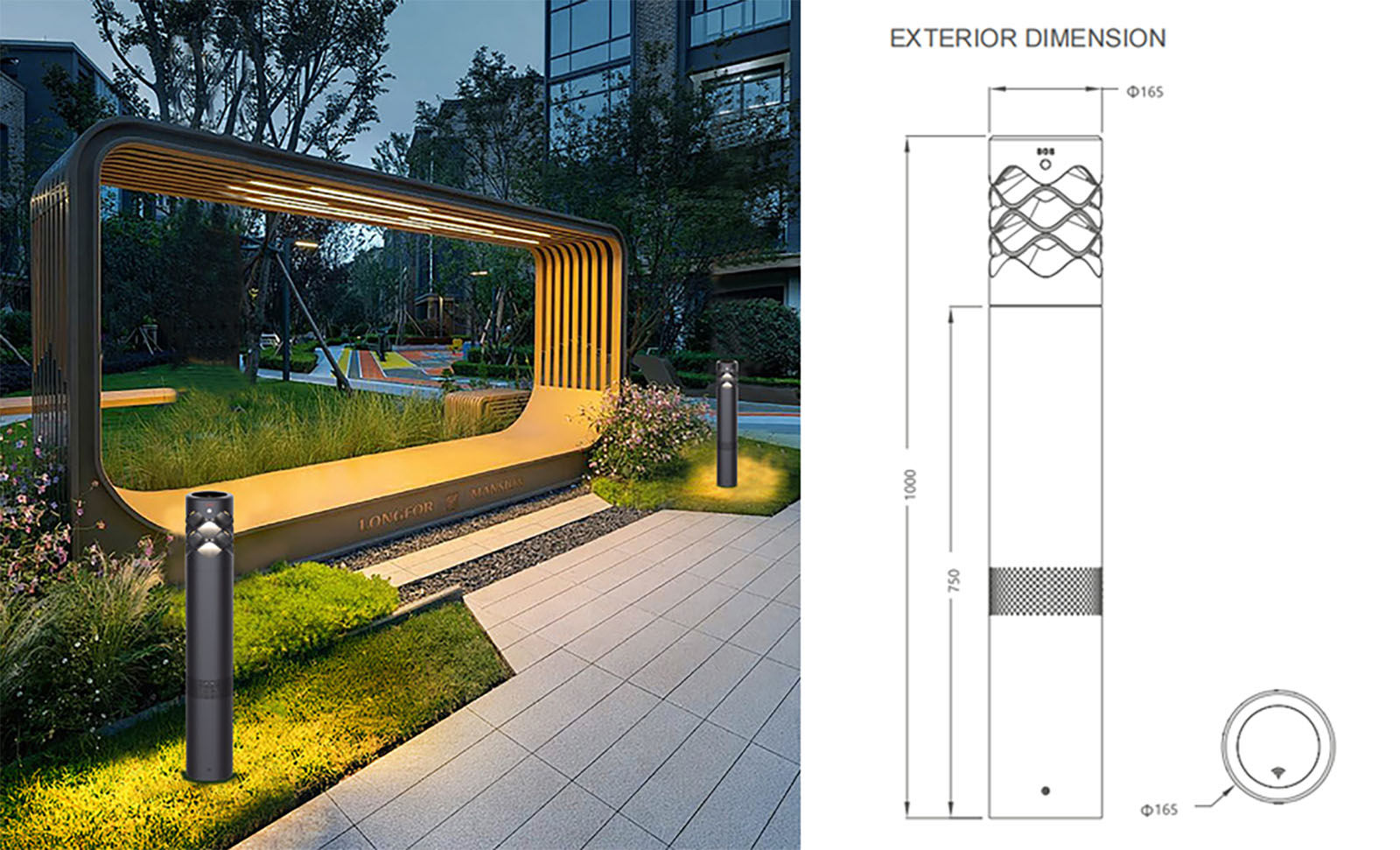 WJSL-LLD165B LANG CHAO SERIES SMART BOLLARD LAMP (1)