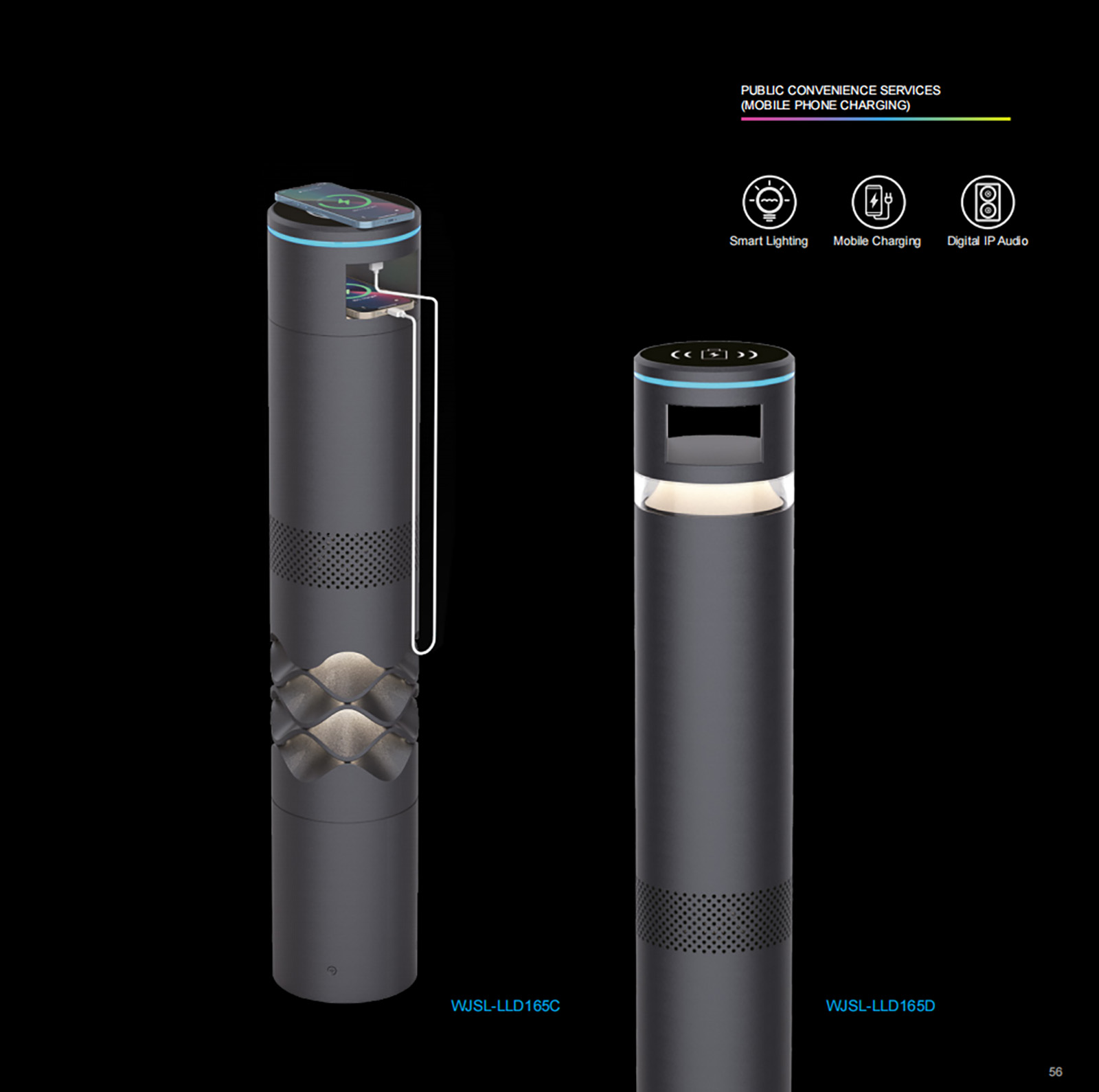 WJSL-LLD165D LANG CHAO SERIES SMART BOLLARD LAMP (1)