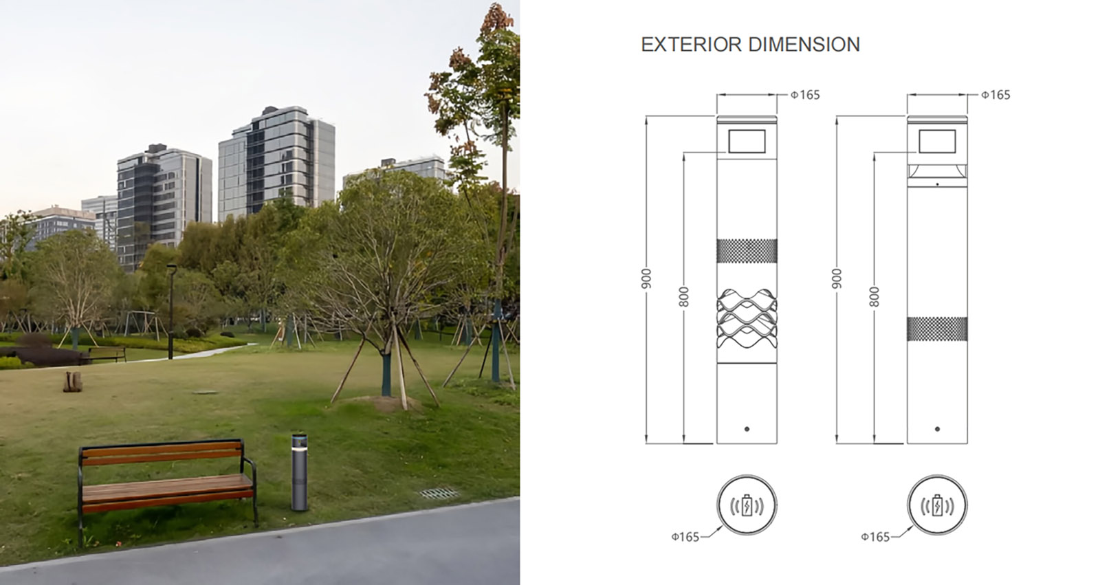 WJSL-LLD165D LANG CHAO SERIES SMART BOLLARD LAMP (2)